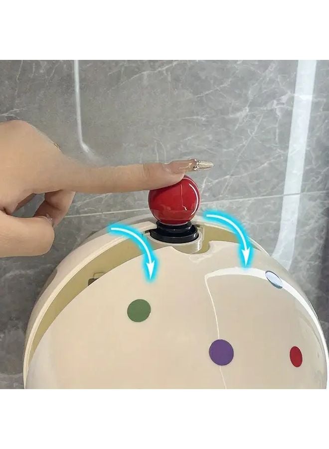 White Wall Mounted Toilet Paper Holder Minimalist Bathroom Organizer Storage Box - Image 4